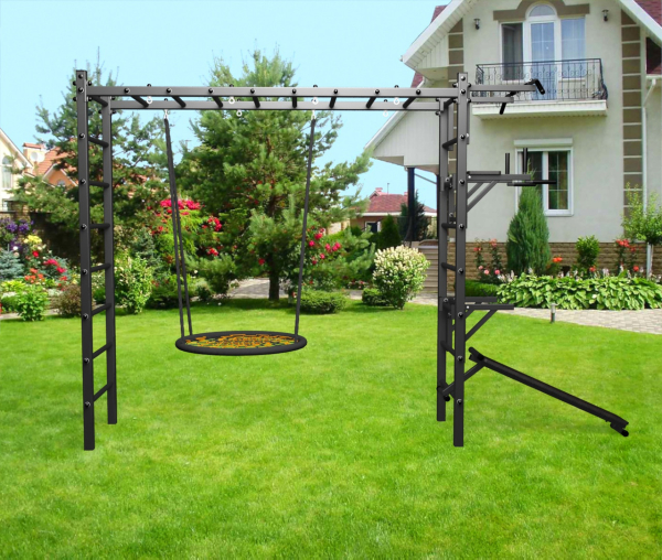 картинка Уличная шведская стенка Sv Sport рукоход У527.2 (Турник/Брусья/Стойка/Скамья/Гнездо 115см) от магазина Лазалка