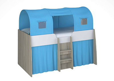 Кровать-чердак детская Polini kids Simple 4100 с выдвижными элементами