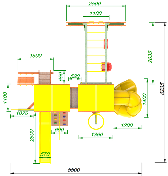 Детская площадка Пикник "Вега" Пацифик Light с винтовой трубой