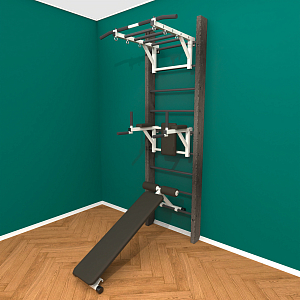 Брашированная шведская стенка "Кастерли" Black РБС (Черные ступени)