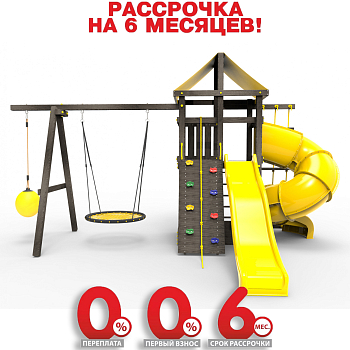Детская площадка Пикник "Black" с винтовой трубой 6.1