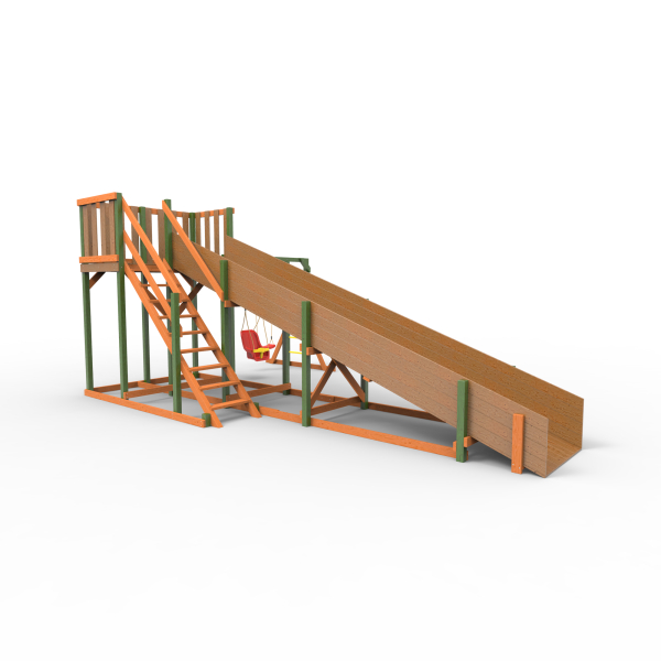 Детская площадка - деревянная горка Пикник "Зима №3" Вега с рукоходом
