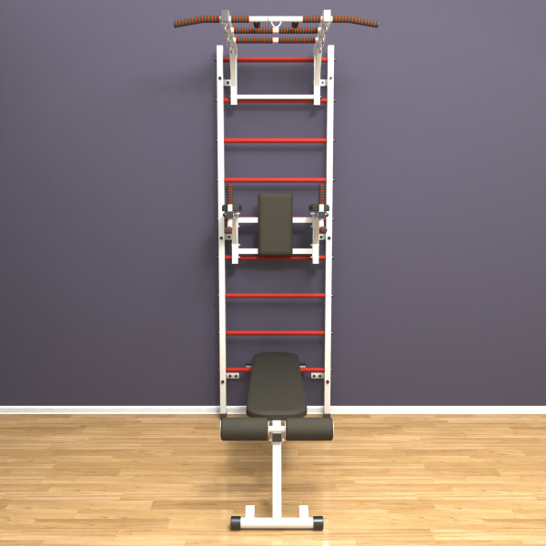 Шведская стенка «LittleSport» White Long 3.0 красные ступени