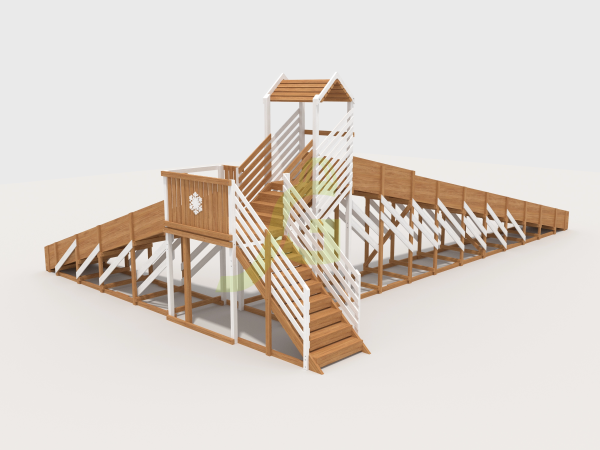 Зимняя деревянная горка "IgraGrad Snow Fox 12 м" с двумя скатами мод.724