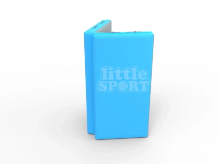 картинка Мат кожзам LittleSport (100х100х10см) складной в 2 сложения серый\голубой от магазина Лазалка