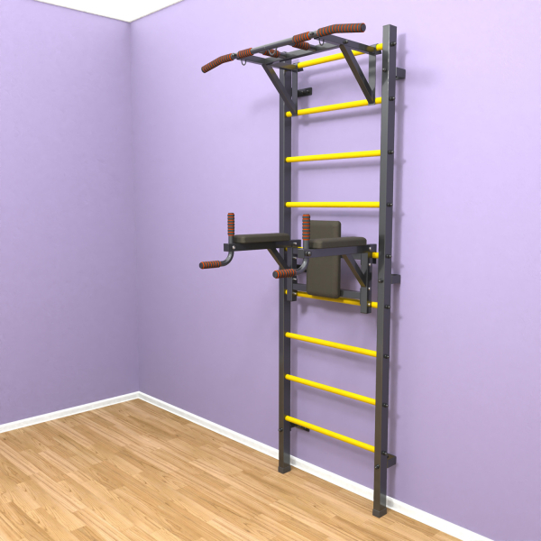 Шведская стенка «LittleSport» Graphite Pull-Up 2.0 желтые ступени