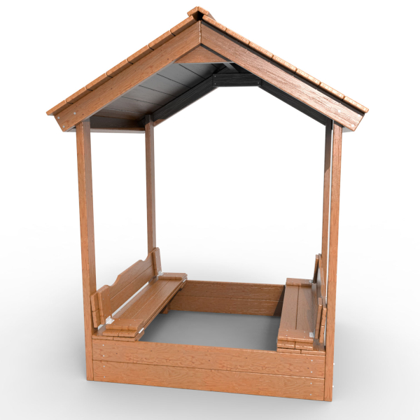 картинка Детская деревянная песочница с крышей "Оптимус" от магазина Лазалка