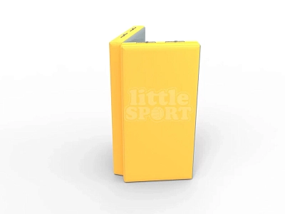 картинка Мат кожзам LittleSport (100х100х10см) складной в 2 сложения серый\желтый от магазина БэбиСпорт