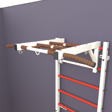 картинка Шведская стенка «LittleSport» Л Белый красные ступени от магазина Лазалка