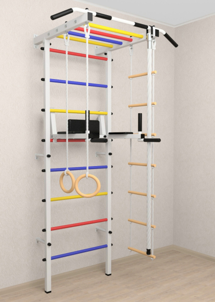 Шведская стенка Sv Pro рукоход 853 (Турник Pro рукоход/Брусья/стойка/Канат/Кольца/Лестница)