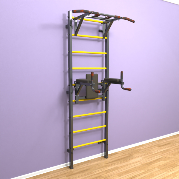 Шведская стенка «LittleSport» Graphite Pull-Up 2.0 желтые ступени