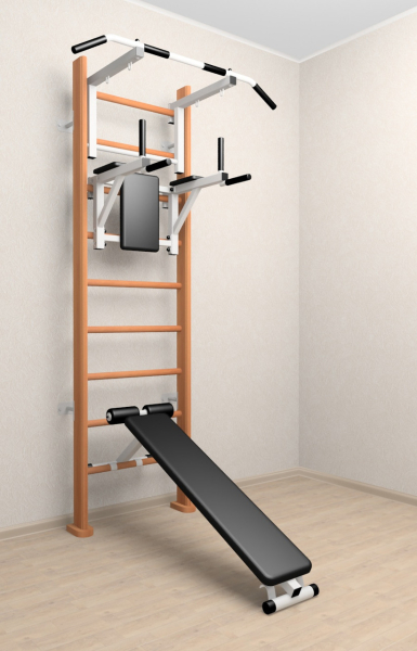 Деревянная шведская стенка Sv Sport 905о (Турник стандарт/Брусья/Скамья)