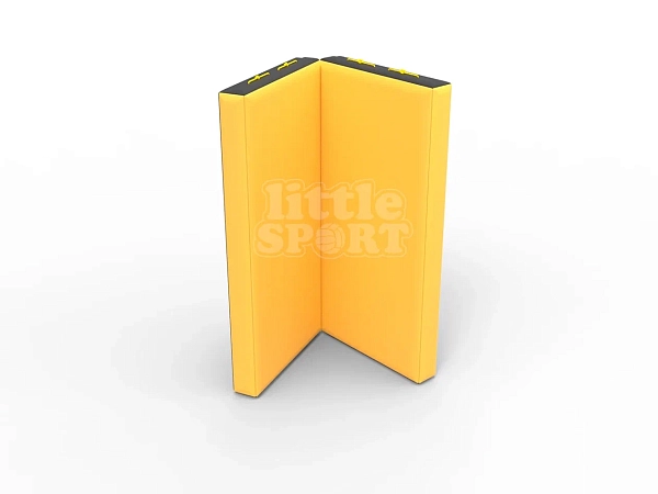 картинка Мат кожзам LittleSport (100х100х10см) складной в 2 сложения черный/желтый от магазина Лазалка