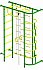 Детский спортивный комплекс ДСК "Пионер-9" с лестницей (пристеночный) зеленый-желтый