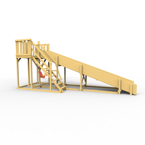 Детская площадка - деревянная горка Пикник "Зима №3" с качельной балкой