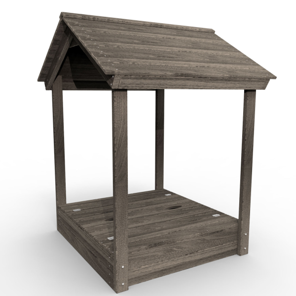 картинка Детская деревянная песочница с крышей "Блэк" от магазина Лазалка