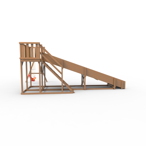 Детская площадка - деревянная горка Пикник "Зима №3" Оптимус с качельной балкой