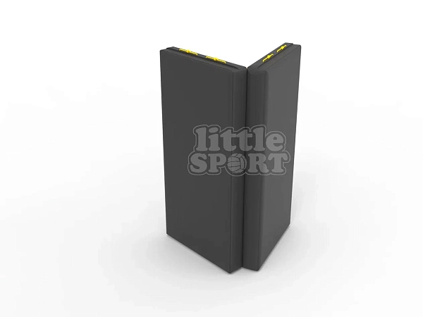 картинка Мат кожзам LittleSport (100х100х10см) складной в 2 сложения черный/желтый от магазина Лазалка