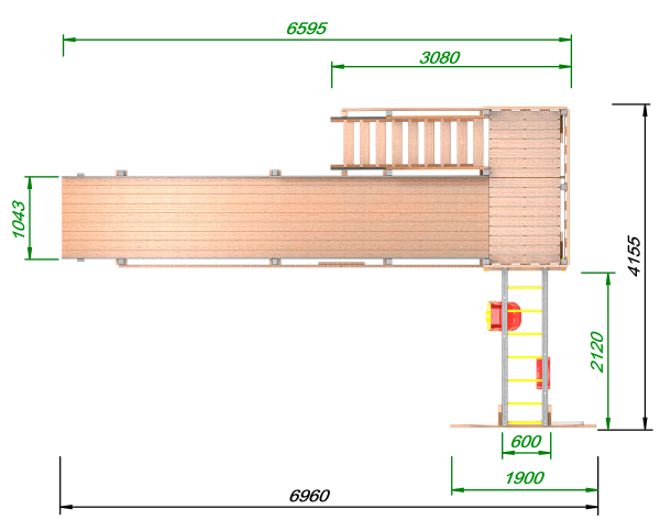 Детская площадка - деревянная горка Пикник "Зима №3" Ультра с рукоходом