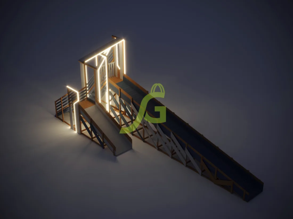 картинка Зимняя деревянная горка "IgraGrad Snow Fox 12 м" с двумя скатами мод.3 от магазина Лазалка