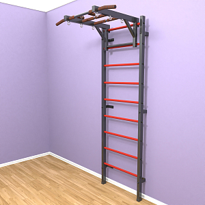 Шведская стенка "LittleSport" Long (черный*красный)