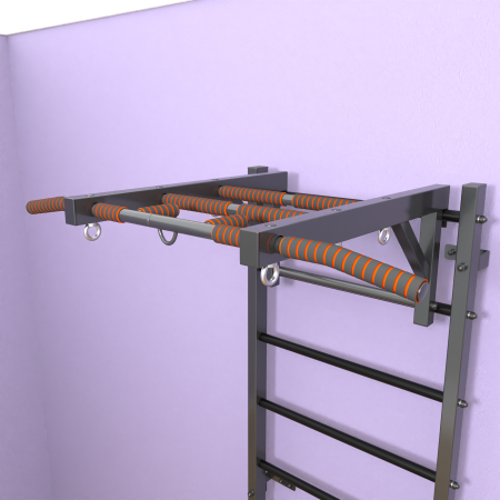 картинка Шведская стенка «LittleSport» Л Графит черные ступени от магазина Лазалка